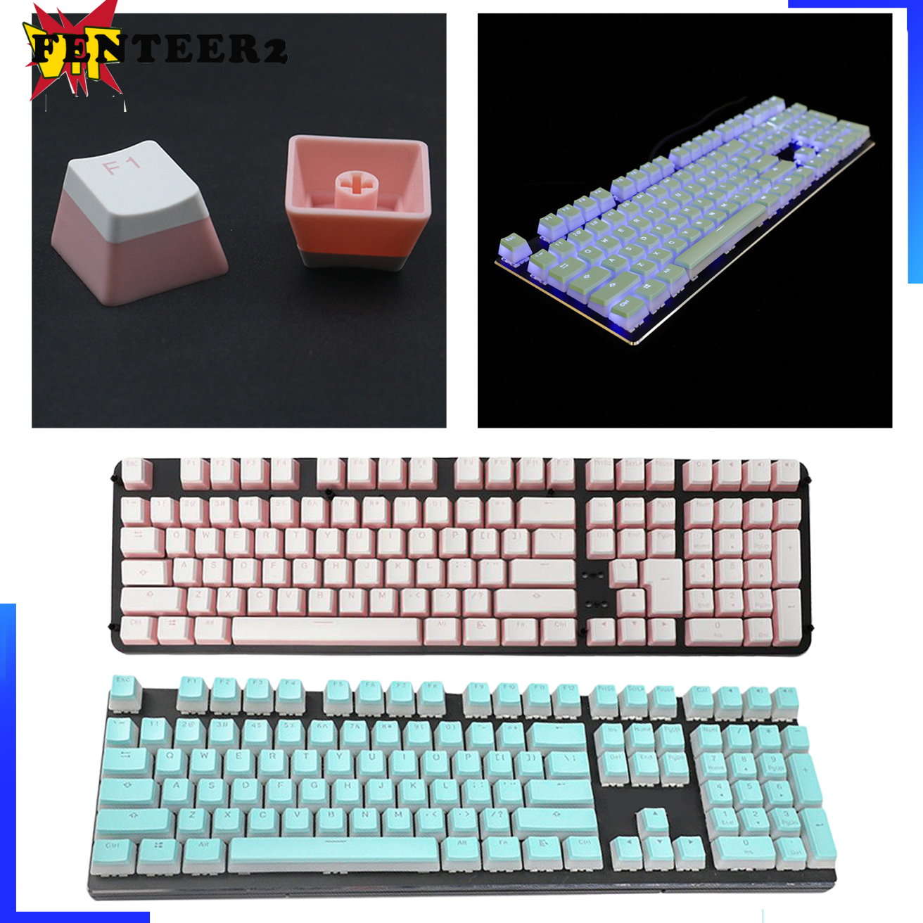 (Fenteer2 3c) Pbt Bàn Phím Thay Thế Cho Bàn Phím Cherry Mx