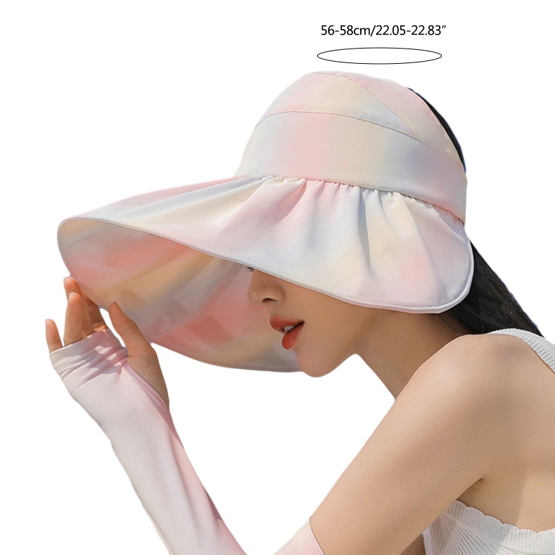 Xiangbao Nón Rộng Vành Hở Chóp Chống Tia UV Màu Cầu Vồng Thời Trang Mùa Xuân S