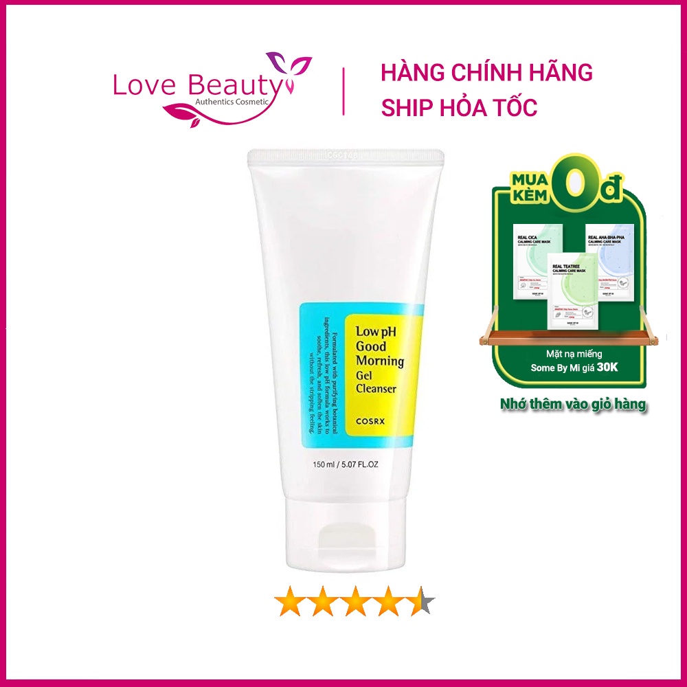 Sữa Rửa Mặt Cosrx dạng gel, dịu nhẹ Low pH Good Morning Gel Cleanser 150ml