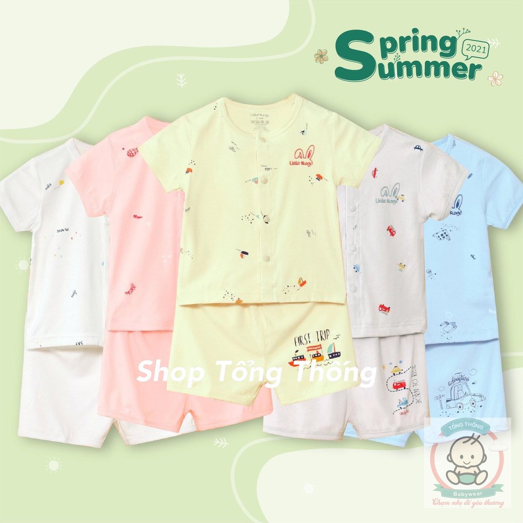 Bộ Uala rogo Petit mềm mịn cao cấp thấm hút tốt cộc tay họa tiết bé trai bé gái 2231 2221 2283