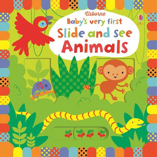 Sách Usborne tương tác trượt thiếu nhi - Usborne Baby's very first Slide and See Animals