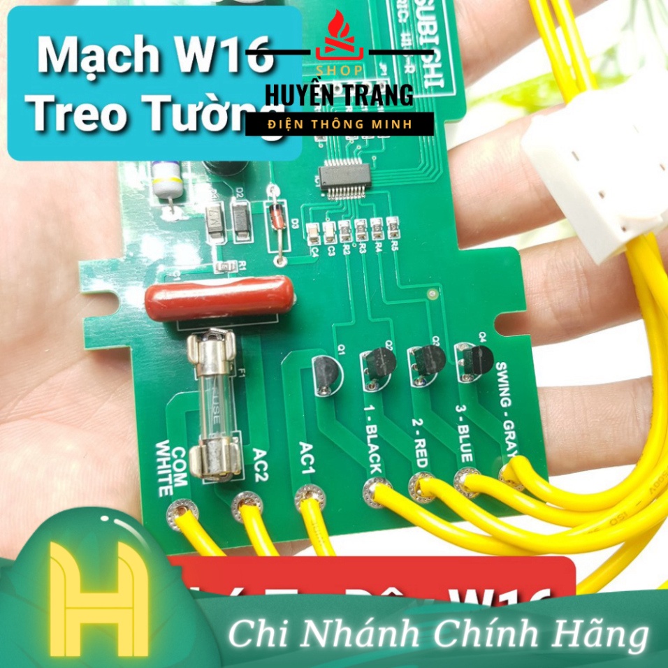 Mạch Quạt Treo Tường Mitsubishi W16 Hàn Sẵn Dây W16RT Bo Quạt Từ Xa Mitsu Mạch Quạt Điều Khiển Từ Xa