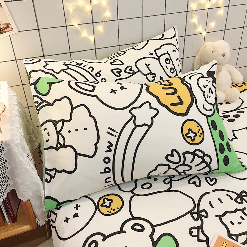 100% cotton ga trải giường，ga trải giường in hoạt hình，khăn trải giường có thể giặt được1m2/1m5/1m8