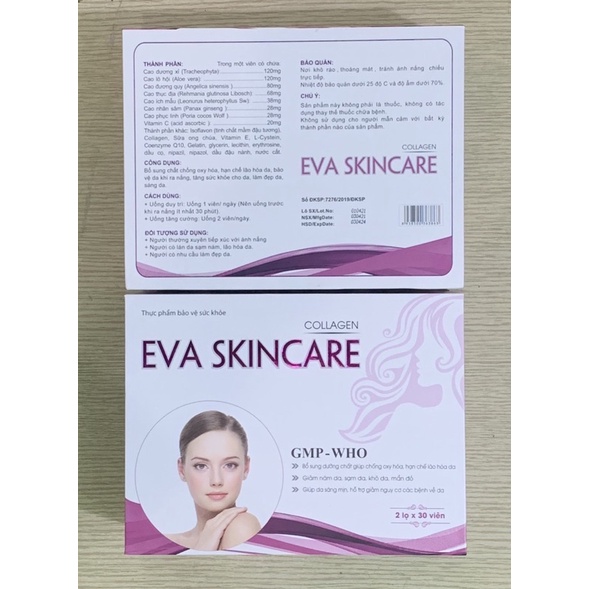 Viên Uống Đẹp Da EVA SKINCARE Vinaphar  -Hộp 60 Viên -Bổ sung chất chống oxy hóa, hạn chế lão hóa da, bảo vệ da