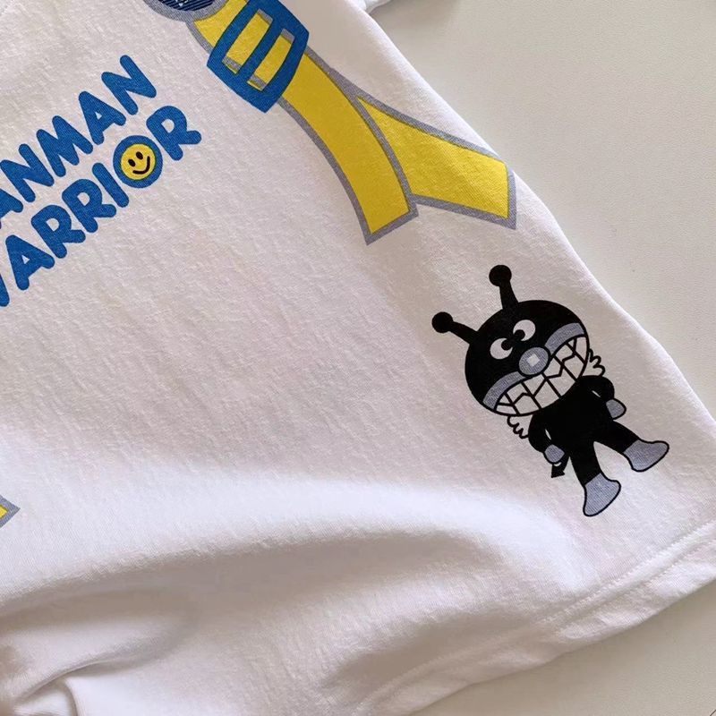 Áo Thun Cotton Mỏng Tay Ngắn In Họa Tiết Hoạt Hình Dễ Thương Cho Bé Trai Và Gái