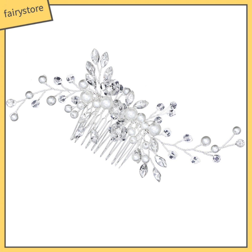 Trâm Cài Tóc Có Đính Đá &amp; Ngọc Trai Giả Cho Nữ