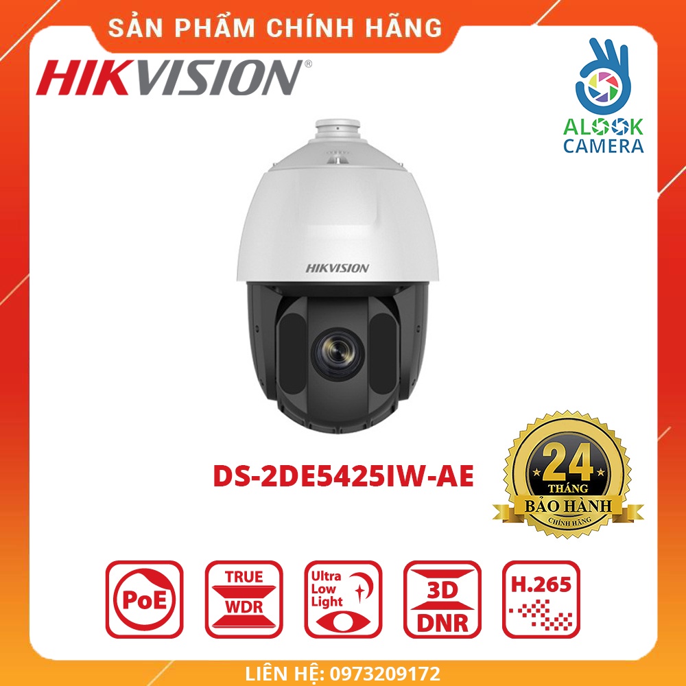 HÀNG CHÍNH HÃNG_Camera IP PTZ SpeedDome HKVISION DS-2DE5425IW-AE 4Mp, Zoom 25X H265+ Hồng ngoại 150m IR_BH 24 THÁNG