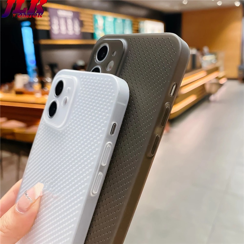 Ốp Điện Thoại PP Mềm Siêu Mỏng Tản Nhiệt Thoáng Khí Bảo Vệ Camera Cho iPhone 14 13 12 11 Pro Max