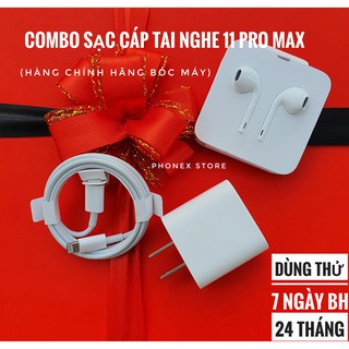 (Combo) Bộ Sạc Cáp Tai nghe iPhone chính hãng bóc máy