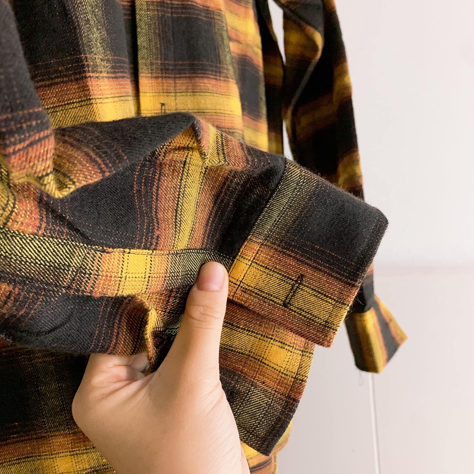 Flannel Vàng Caro Form Châu Âu | TẶNG GIẤY THƠM - Sơ mi Caro Khoác Ngoài UNISEX | BigBuy360 - bigbuy360.vn