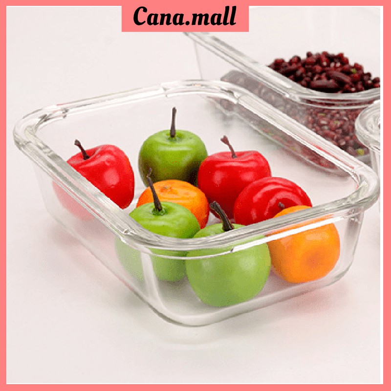 Hộp cơm thủy tinh 680ML, Hộp đựng thức ăn thủy tinh 680ML