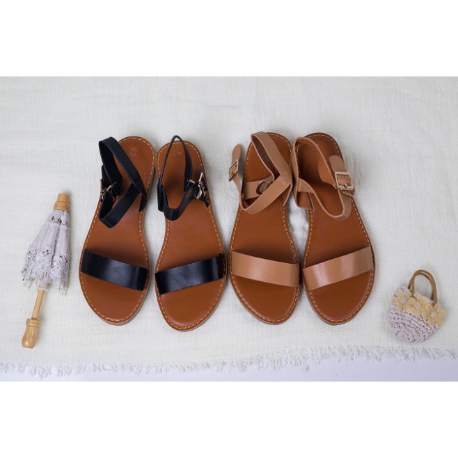 Giày sandal HuuCuong bảng ngang MPH Shoes - giày sandal nữ thời trang-sandal cao cấp- đen