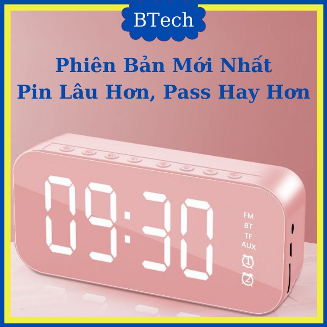 Loa Bluetooth Mini Kiêm Đồng Hồ Báo Thức 5W Màn Hình LED Đồng Hồ Báo Thức - Hỗ Trợ Thẻ Nhớ & Nghe FM