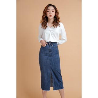 Chân váy Jean xẻ vạt trước - 20Again
