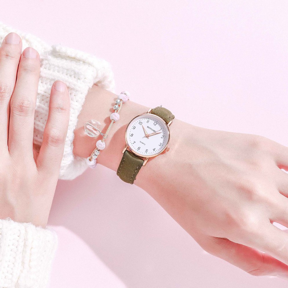 Đồng hồ nữ thời trang Mstianq ms09 dây da mềm êm tay, mặt số giờ cực đẹp