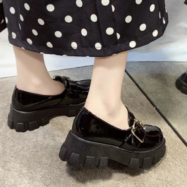 Giày vintage da bóng độn đế | BigBuy360 - bigbuy360.vn