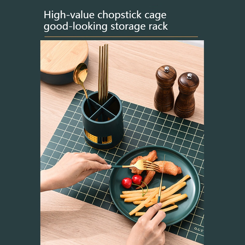 Giá Đỡ Đũa Muỗng Nĩa 4 Ngăn Tiện Dụng Cho Nhà Bếp