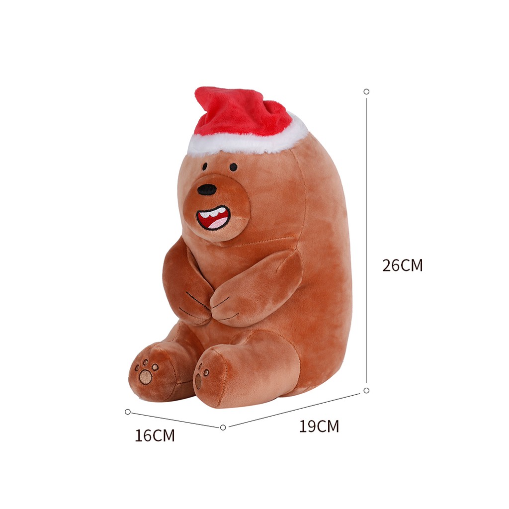 Thú bông Miniso Bare Bears Plush hình chú gấu đầu bếp Christmas Gift Quà giáng sinh