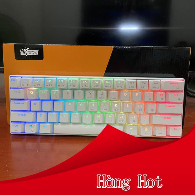 RK61 RGB HOTSWAP - Bàn phím cơ không dây mini Royal Kludge RK61 RGB kết nối Dây, Bluetooth 5.1 và Wireless 2.4G