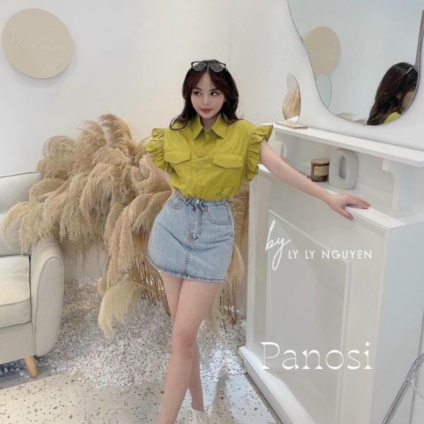 Áo kiểu nữ đẹp ngắn tay bánh bèo cánh tiên trẻ trung sang chảnh - Mã A606