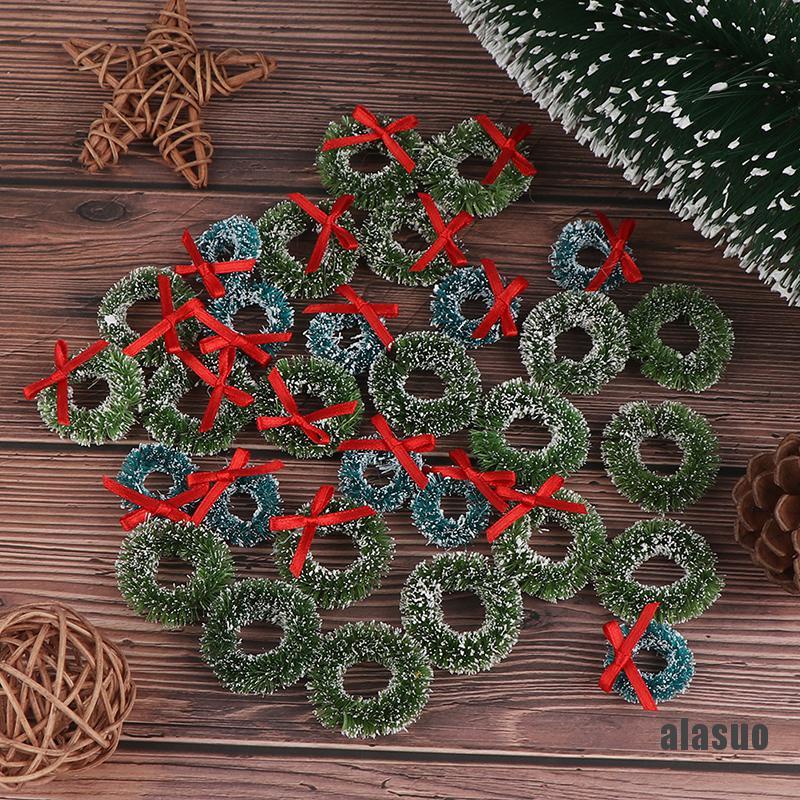 Bộ 10 Vòng Hoa mini Trang Trí Nhà Búp Bê Phong Cách Giáng Sinh