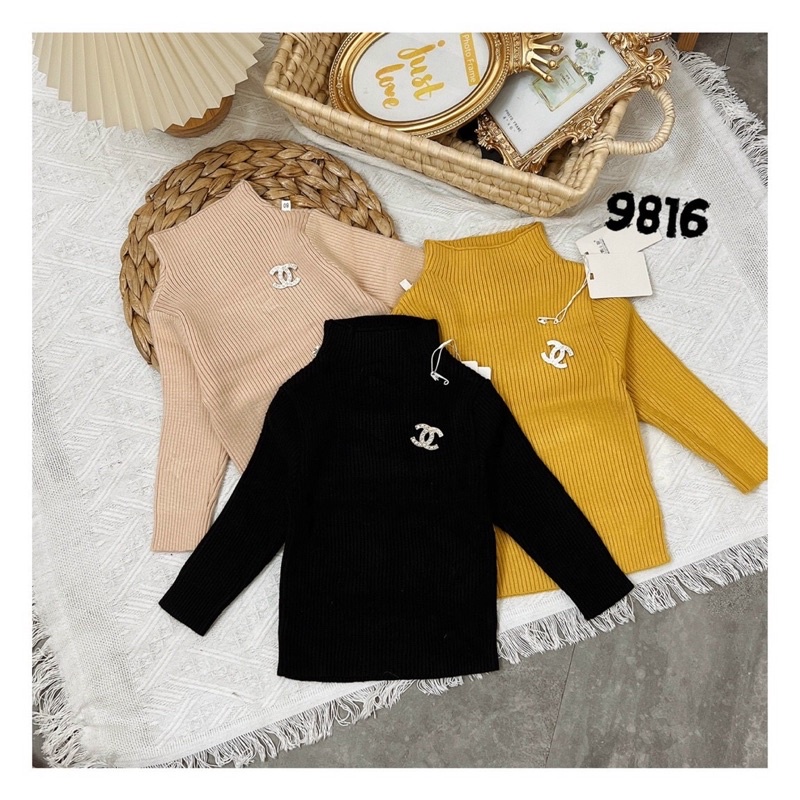 áo len tăm cao cổ cho bé 8-18kg