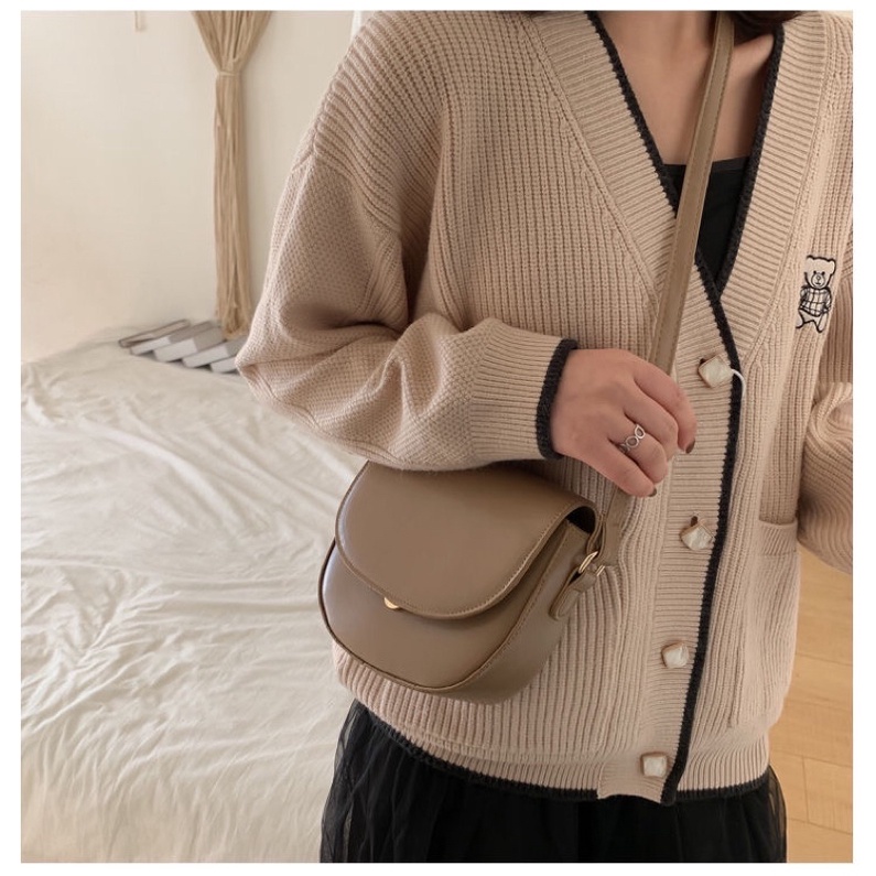 Túi Ulzzang Đeo Chéo Trơn Basic M16 Phong Cách Hàn Quốc