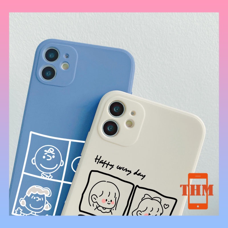 Ốp lưng iphone vuông happy snoopy Cho iPhone 6/6plus/6s/6splus/7/7plus/8/8plus/x/xr/xs/11/12/13/pro/max/plus/promax-3083