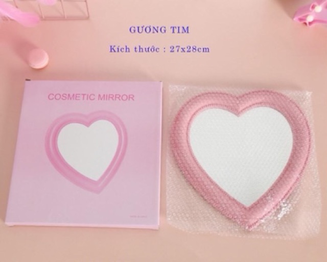 Gương make up trái tim siu rẻ siu đẹp