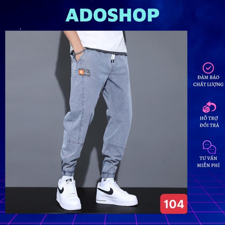 Quần jean jogger nam màu xám nhạt bo chân không rách gối chất bò cao cấp co dãn 4 chiều from dáng baggy skinny ADO Q52 !