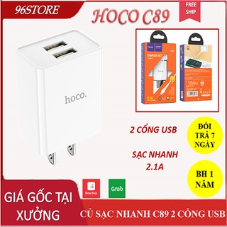 Củ sạc nhanh hoco c89 2.1a 2 cổng usb - hàng chính hãng