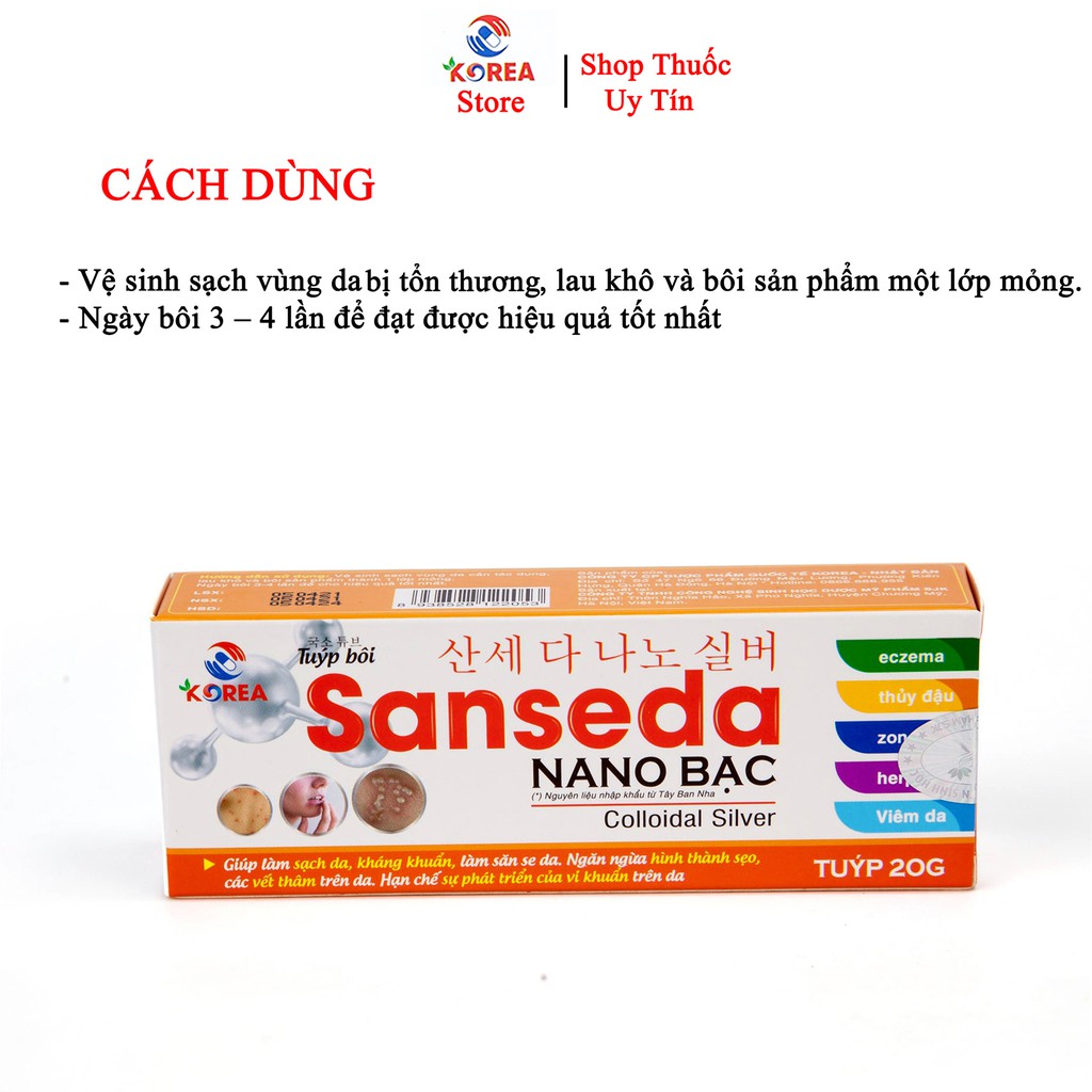 SANSEDA NANO BAC - TUÝP BÔI NGOÀI DA.