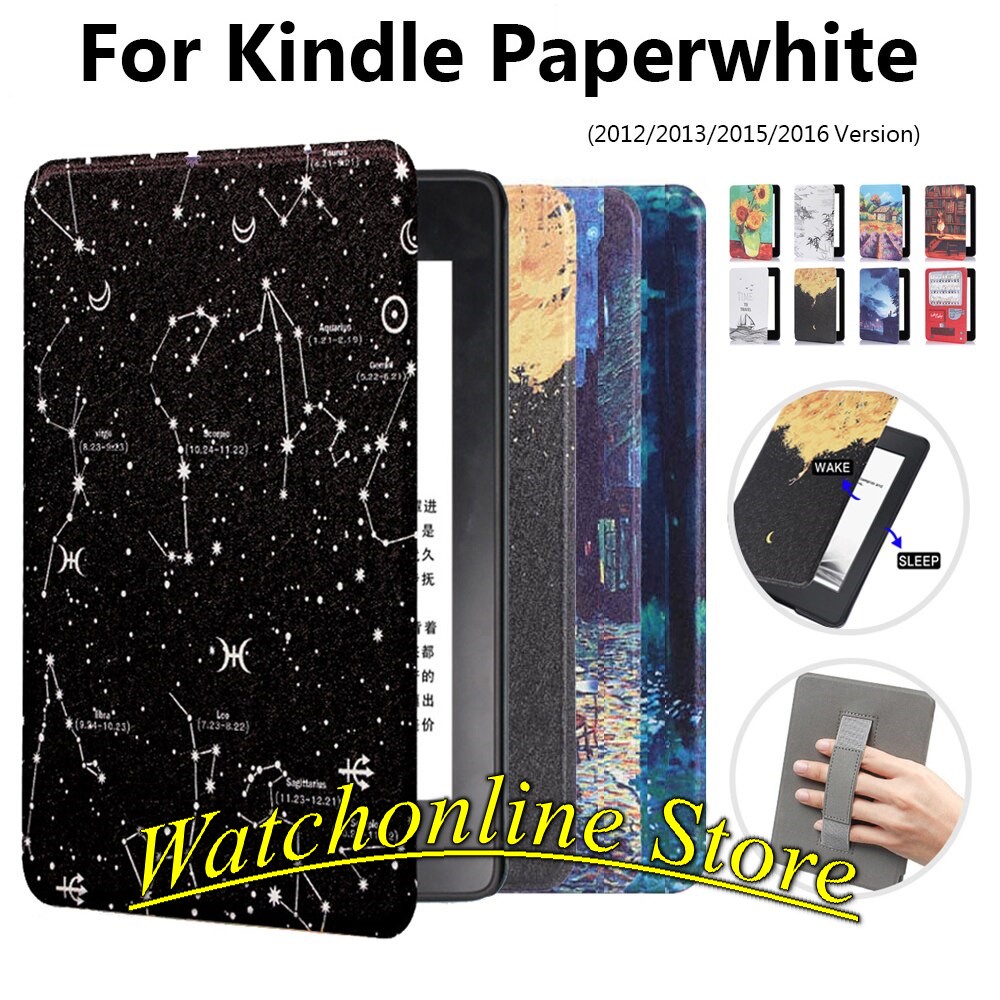 Ốp lưng / Bao da Kindle Paperwhite 1/2/3 kiêm có đai xỏ ngón Cover Kindle Paperwhite 1/2/3