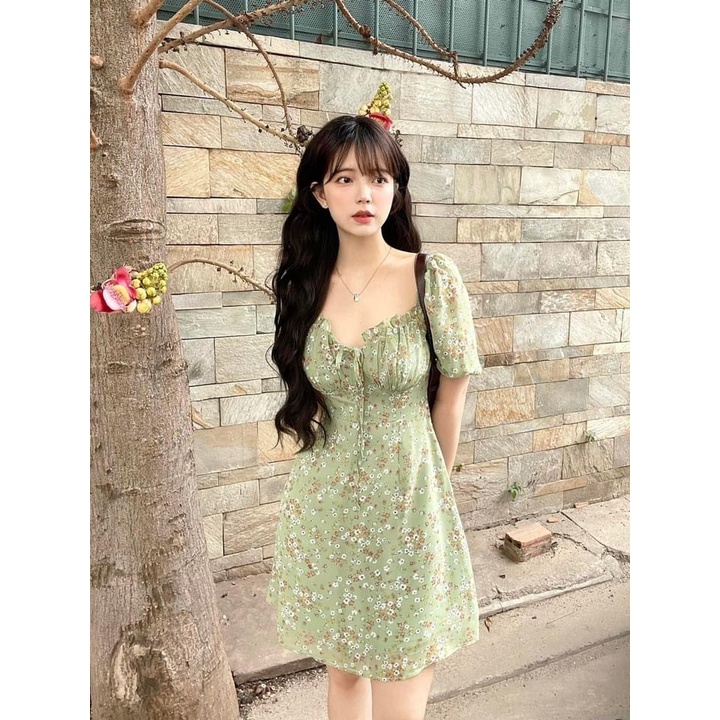 BIGSIZE Đầm hoa ngực nhún Anna Dress