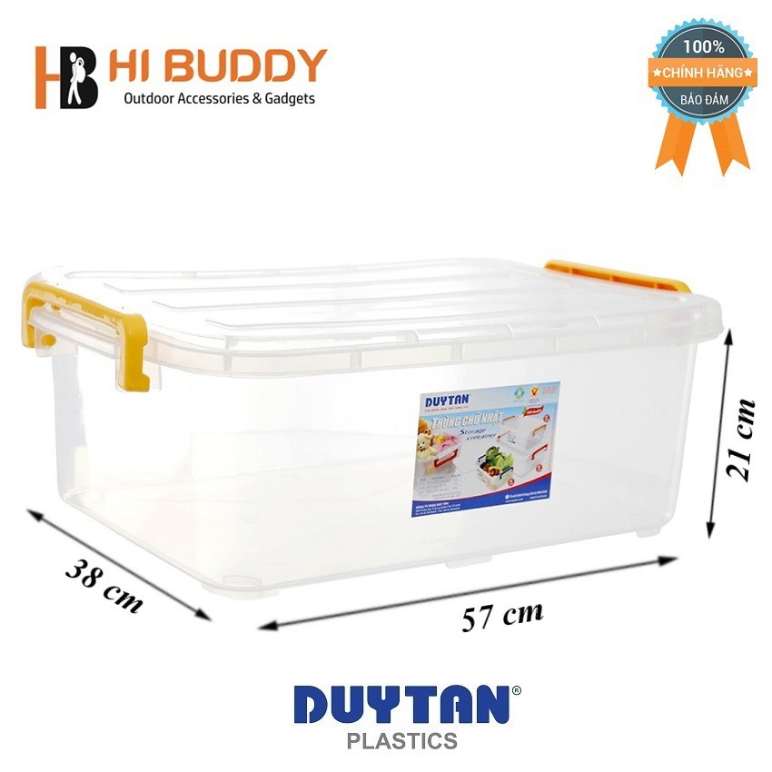 Combo 5 Thùng chữ nhật Duy Tân 30L Trong suốt 56.4 x 37.9 x 20.5 cm No.H117