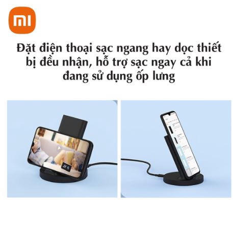 Đế sạc nhanh không dây 20W Xiaomi - Sạc Xuyên ốp - Hàng Chính Hãng - Bảo Hành 12 Tháng