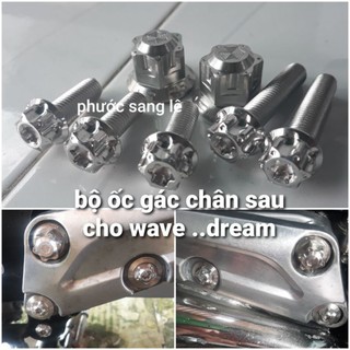 Combo 7 ốc salaya + 4 lông đền gắn gác chân sau wave nhỏ