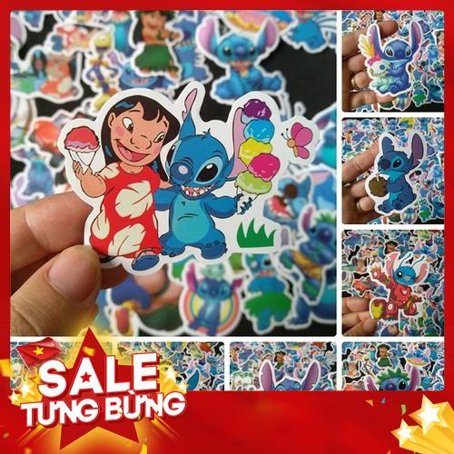 Bộ Sticker dán cao cấp chủ đề STITCH - Dùng dán Xe, dán mũ bảo hiểm, dán Laptop... -Hàng nhập khẩu