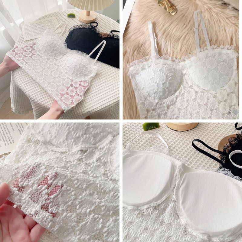 Áo bra ren Áo lót nữ 2 dây croptop hoạ tiết hoa gợi cảm tôn vòng 1 sexy quyến rũ CHICHI BRA 1872