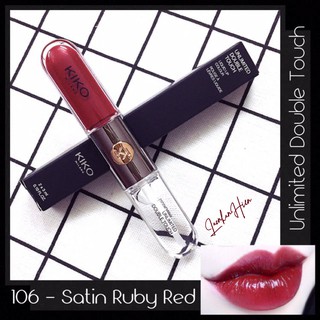 [Đỏ rượu 106] SON KIKO 2 ĐẦU ❤ KIKO MILANO UNLIMITED DOUBLE TOUCH SATIN RUBY RED