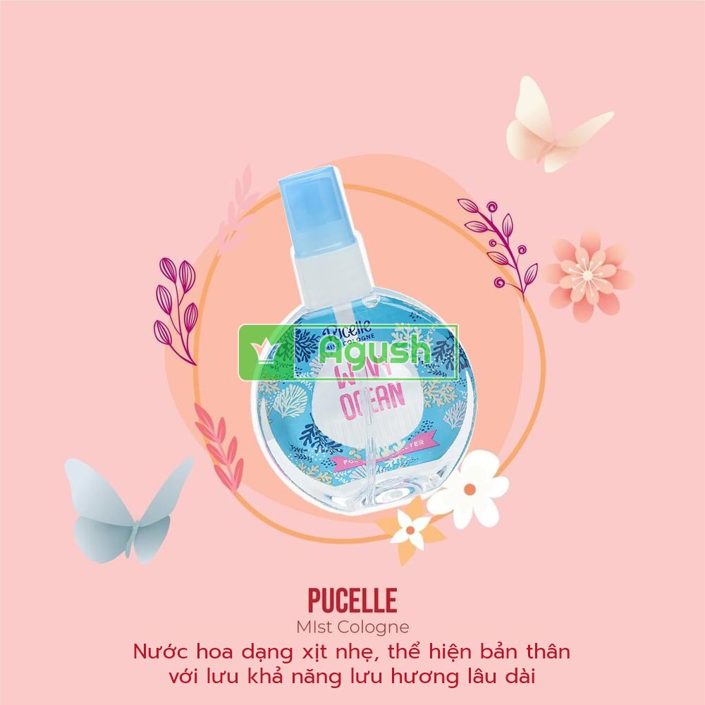 Nước hoa nữ đi học thơm lưu hương lâu Pucelle Mist Cologne Wavy Ocean chai 75ml nhỏ gọn bỏ túi nhẹ nhàng mát mẻ giá rẻ