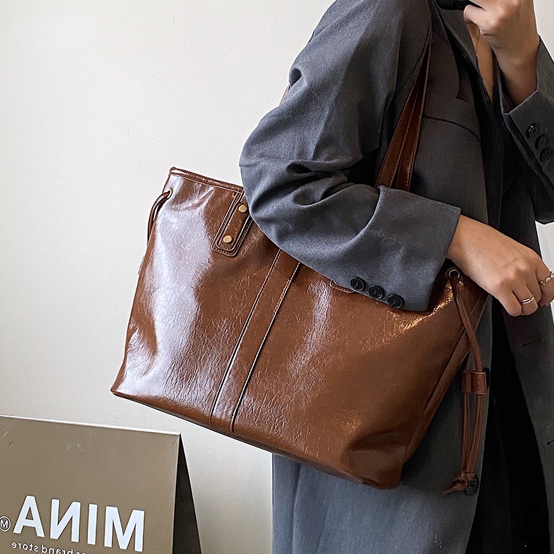 IELGY Túi Đeo Vai Cỡ Lớn Phong Cách retro Thời Trang Cho Nữ