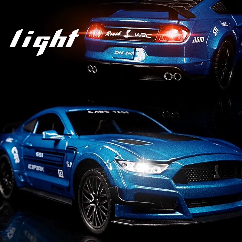 Mô Hình Xe Hơi Ford Mustang GT500 Bằng Hợp Kim Có Đèn Và Nhạc Tỷ Lệ 1: 32