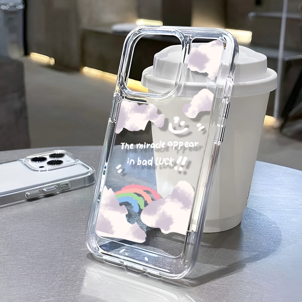 Ốp Điện Thoại Trong Suốt Họa Tiết Cầu Vồng Cho iphone 14 Pro Max Plus 13 11 12 7Plus X XR XS Max 7 8 SE 2020
