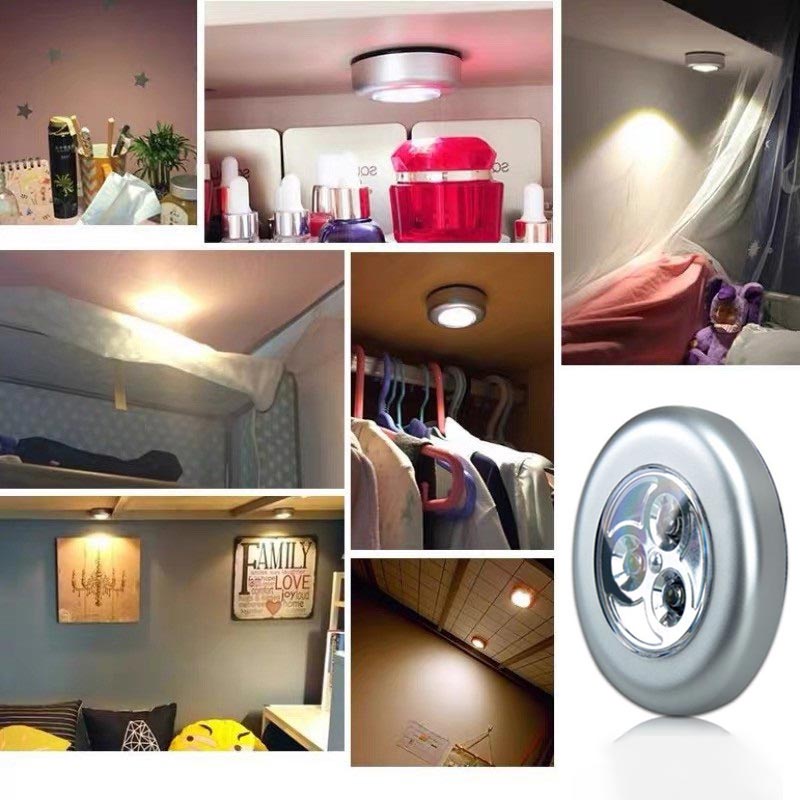 Đèn cảm ứng 3LED mini không dây cho tường cầu thang tủ bếp