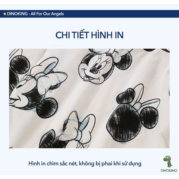 Bộ thu đông bé gái mickey DINOKING Đồ bộ dài tay cho bé gái chất cotton mềm mịn thoáng mát phù hợp trẻ em 2- 8 tuổi DB17