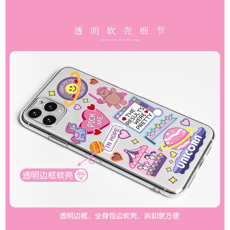 Ốp Điện Thoại Silicon Trong Suốt Viền Màu Cho Iphone12Mini / 12 / 12pro / 12promax / 11 / 11pro / 11promax / X / Xs / Xr / Xsmax6 / 6s 6plus / 7 / 8 / 7plus / Se2