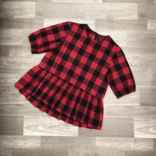 Bán xả lỗ - Áo baby doll kẻ đen đỏ giá 150k giảm còn 80k