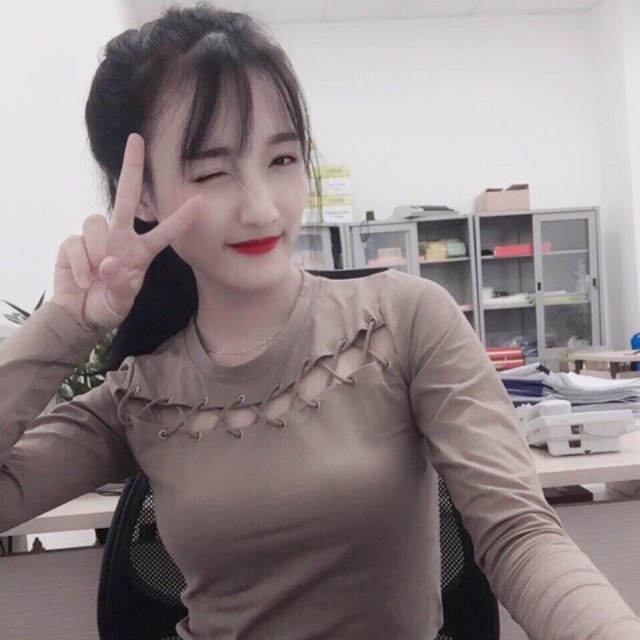 Áo croptop đan ngực ( ảnh thật ) (ngang)