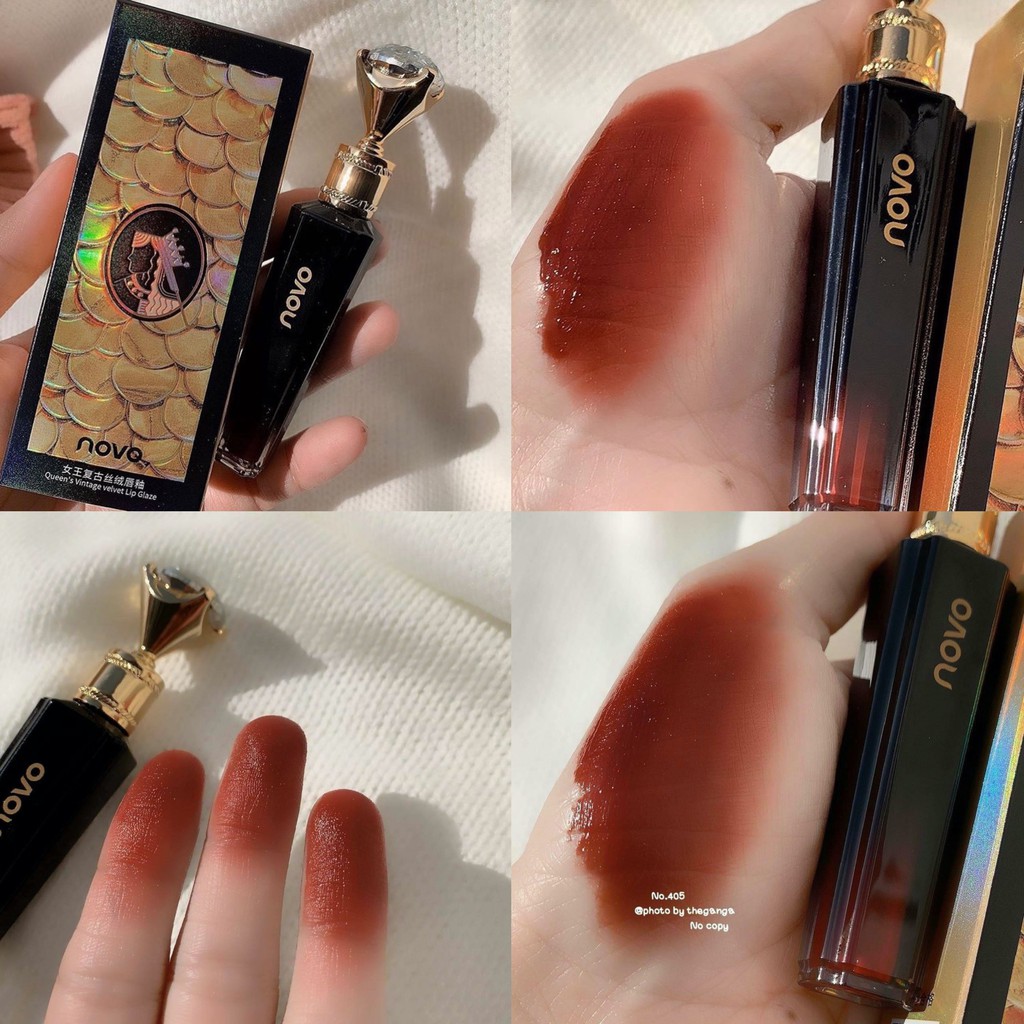 Son Kim Cương  NOVO Chống Thấm Nước Lâu Trôi Mịn Như Nhung Vỏ Hình Kim Cương Đen Lấp Lánh